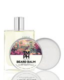 Beard balm with packaging on a white background