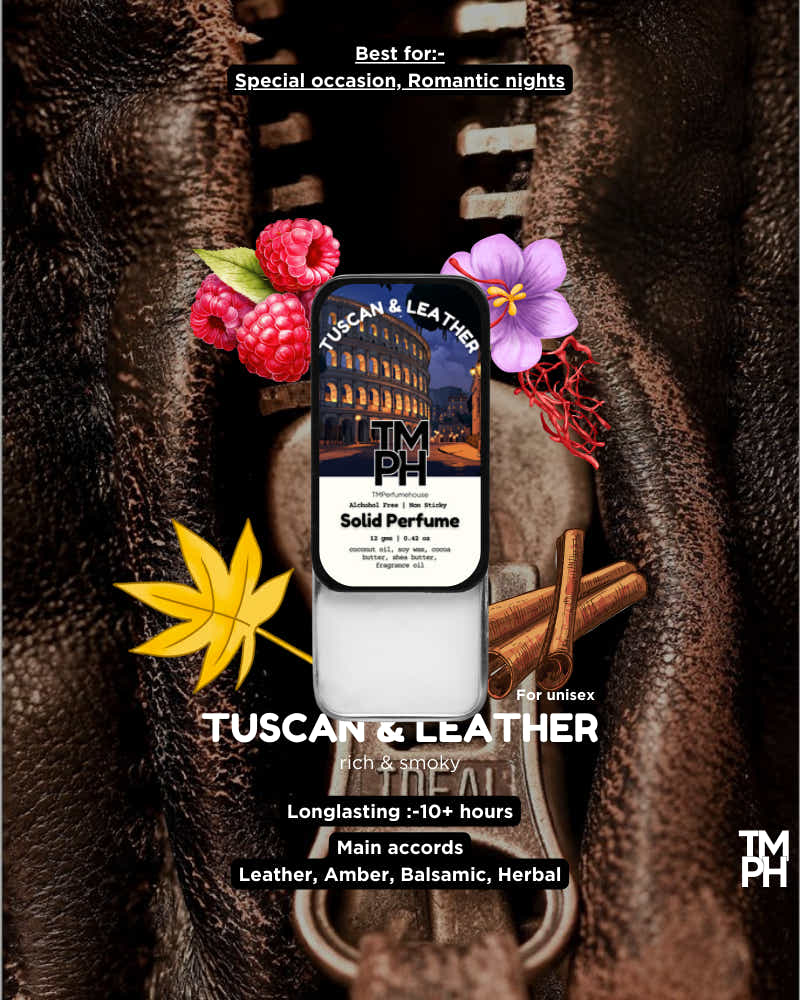 Tuscan Leather Solid Perfume – A Bold, Rugged & Premium Scent