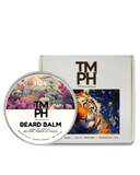 Beard balm container with tiger design and TM PH branding on a white background