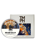 TM PH beard balm container with packaging featuring a tiger illustration on a white background