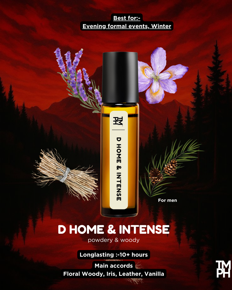 D HOME & INTENSE AT | Luxury Designer Attar – 10+ Hour Long Lasting Pure Oil