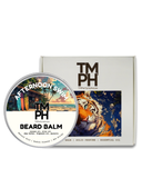 TM PH Beard Balm container with tiger design on a white background