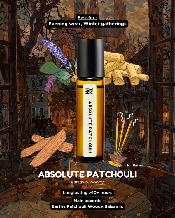 ABSOLUTE PATCHOULI AT | Luxury Designer Attar – 10+ Hours Long Lasting Pure Oil