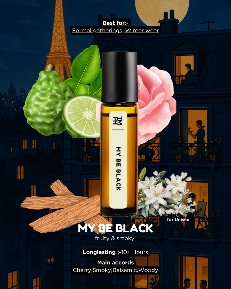 MY BE BLACK AT | Luxury Designer Attar – 10+ Hour Long Lasting Pure Oil - Inspired by My Bu*berry Black