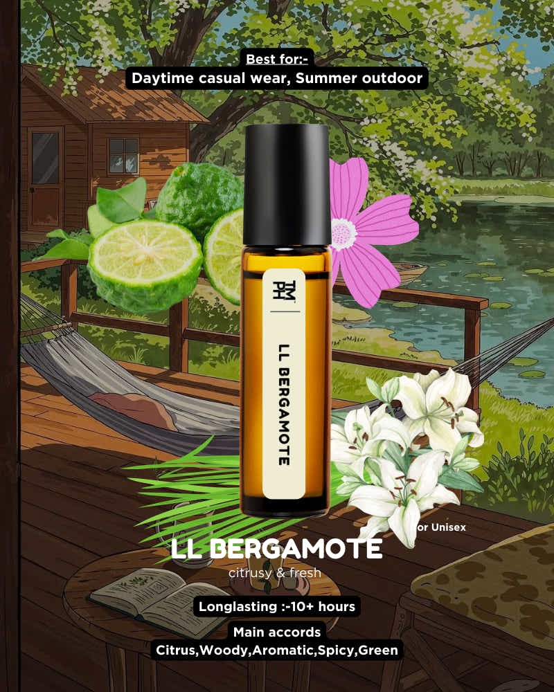 LL BERGAMOTE AT | Luxury Designer Attar – 10+ Hour Long Lasting Pure Oil - Inspired by Bergamote 22 from Le La*bo