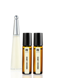 Two Issey Miyake Issey Women perfume bottles on a white background