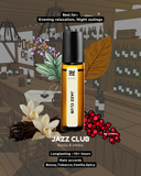 Roll-on bottle labeled 'Jazz Club' with floral and leaf graphics on a bar background