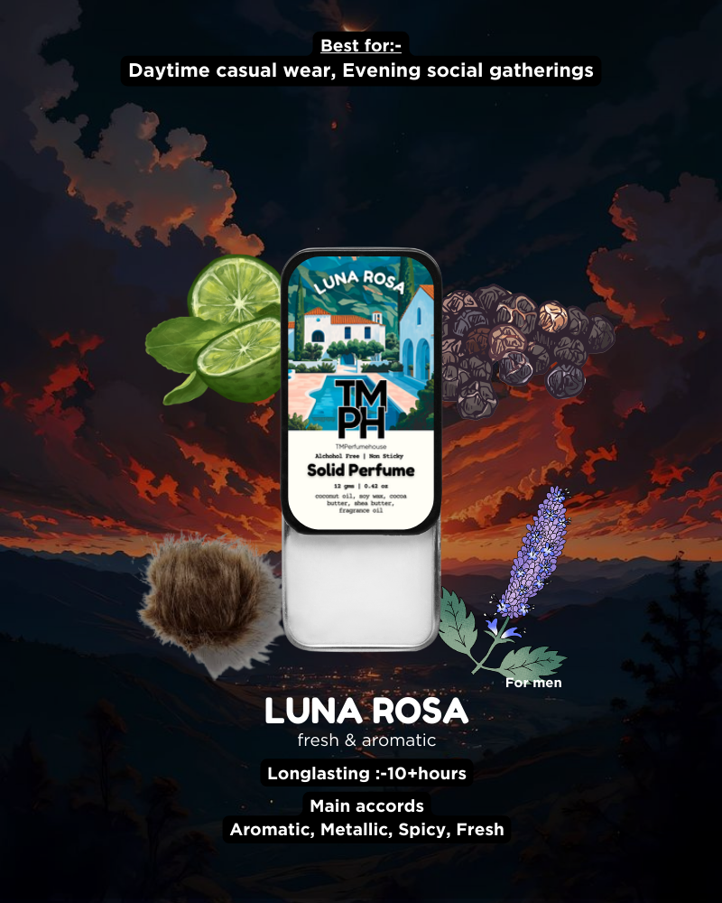 Luna Rosa Solid Perfume – A Fresh, Sporty & Effortlessly Masculine Scent