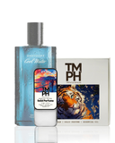 Davidoff Cool Water perfume bottle, TM PH solid perfume, and essential oil packaging on a white background