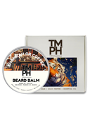 TM PH beard balm container with packaging featuring a tiger design on a white background