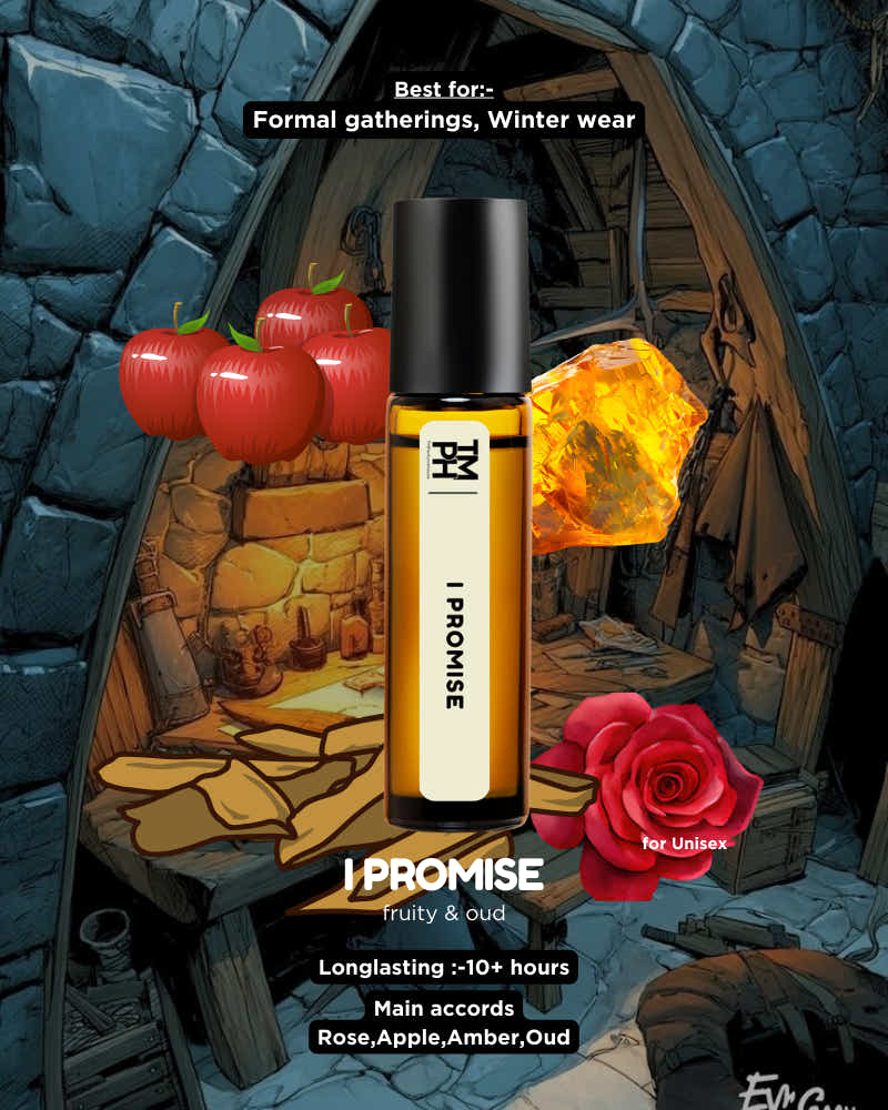 Vial labeled 'I Promise' with decorative elements in a fantasy setting