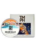 TM PH beard balm container with packaging featuring a tiger and pool design.