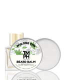 Beard balm with packaging on a white background