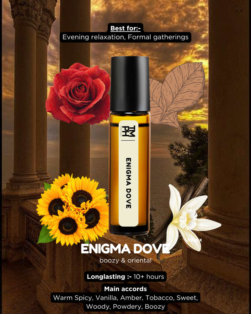 Enigma Dove AT | Luxury Niche Attar – 10+ Hour Long Lasting Pure Oil - Inspired by Enigma Pour Homme by Roa Doe*