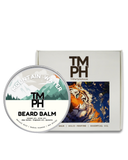 TM PH beard balm container with tiger illustration on packaging