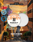 TM PH Beard Balm packaging with Italian cityscape background