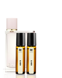Set of perfume bottles with 'O.Her' branding on a white background