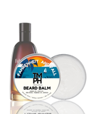 Fahrenheit and Fall TM PH beard balm with a bottle on a white background