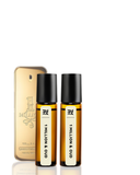 Two perfume bottles labeled '1 Million & Oud' on a white background