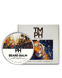 TM PH beard balm container with tiger design on packaging