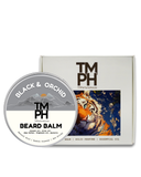 TM PH beard balm container with packaging featuring a tiger illustration on a white background