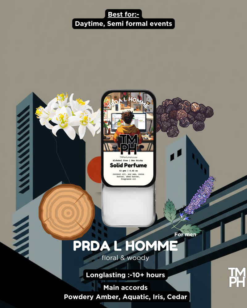 PRADA L’HOMME | Premium Solid Perfume – 10+ Hour Long Lasting Travel-Friendly Scent - Inspired by L'Homme by Pr*da