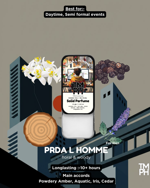 PRADA L’HOMME | Premium Solid Perfume – 10+ Hour Long Lasting Travel-Friendly Scent - Inspired by L'Homme by Pr*da