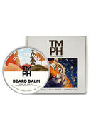 TM PH beard balm container with packaging featuring a tiger illustration on a white background