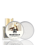 TM PH Beard Balm packaging with vanilla flavor description on a white background