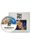 Beard balm container with tiger design and TM PH branding on a white background