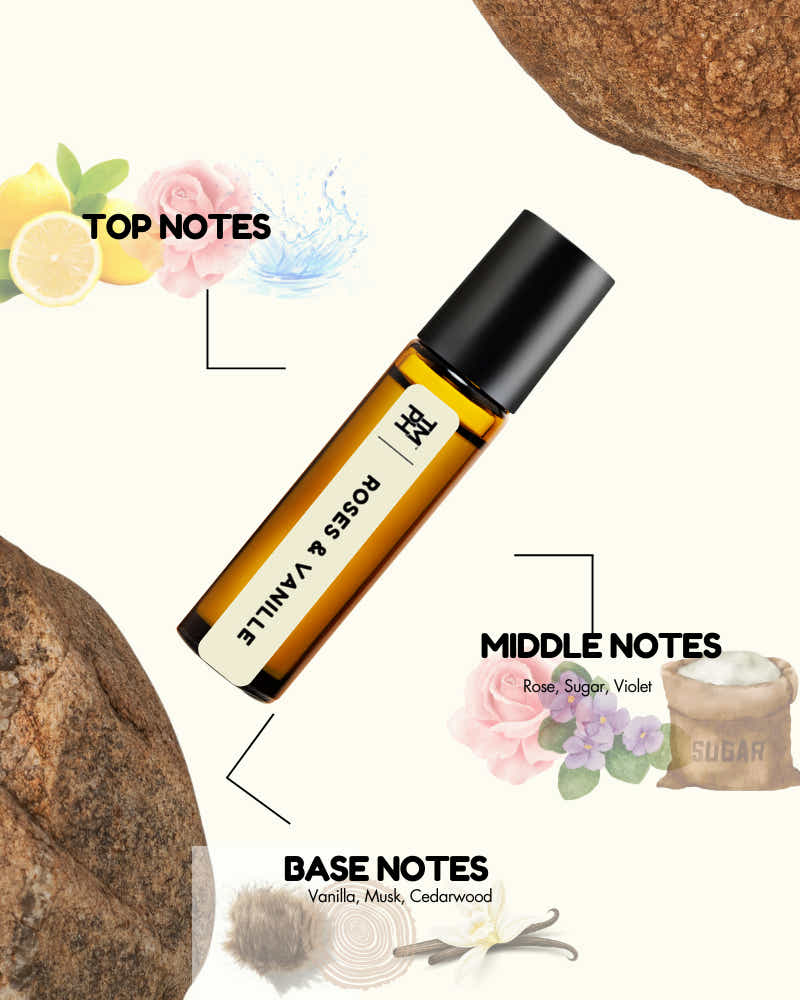 Roses & Vanille AT | Luxury Niche Attar – 10+ Hour Long Lasting Pure Oil - Inspired by Rses Vnille by Mnc