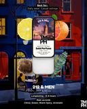 Solid perfume packaging with colorful background