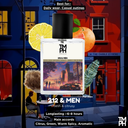 Perfume bottle labeled '212 & Men' with colorful urban background