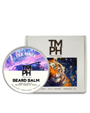 TM PH beard balm container with packaging featuring a tiger design on a white background