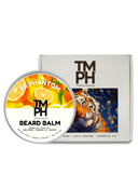 Beard balm container with tiger design and 'TM PH' branding on a white background