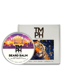 TM PH beard balm container with tiger illustration on a white background