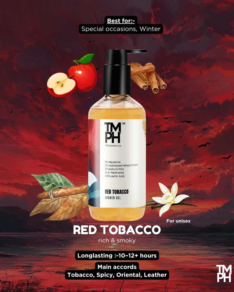 Red Tobacco Inspired Shower Gel – Spicy Tobacco & Deep Skin Care