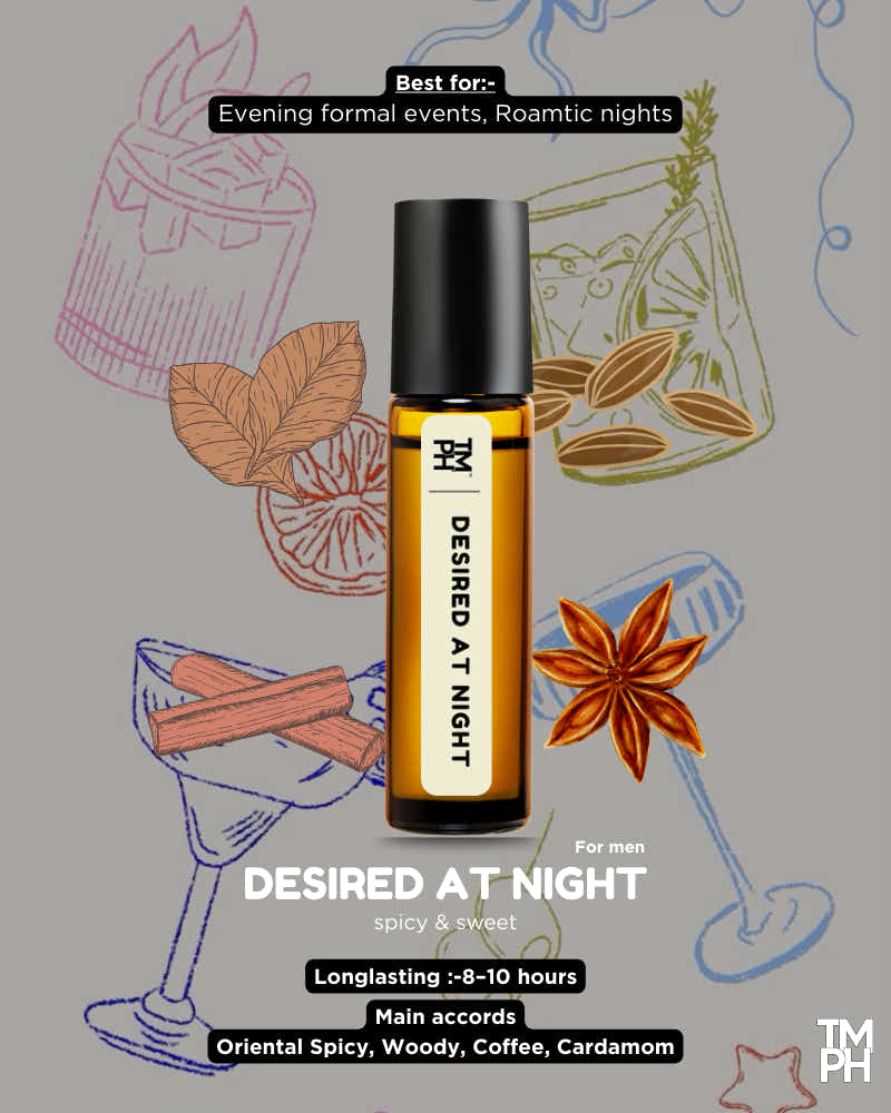 DESIRED NIGHT AT | Wanted Night Inspired Luxury Attar – 10+ Hour Long Lasting Pure Attar