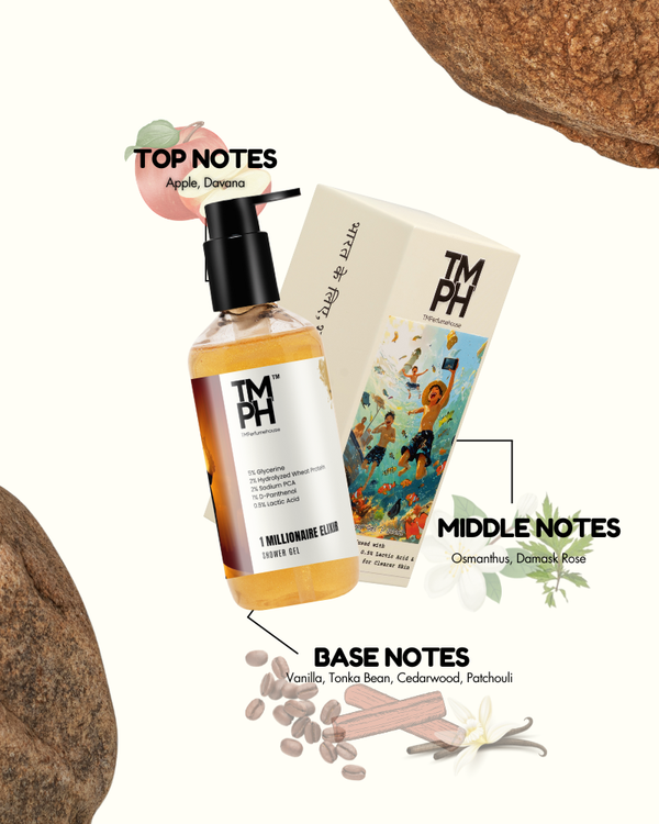 1 Millionaire elixir Inspired Shower Gel – Warm Vanilla & Deep Skin Care