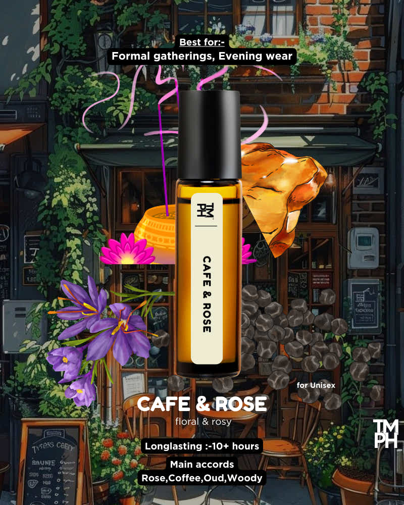 CAFE & ROSE AT | Luxury Niche Attar – 10+ Hour Long Lasting Pure Oil - Inspired by Café Rose by To Fo*d*