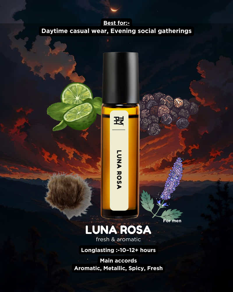 LUNA ROSA AT | Luxury Designer Attar – 10+ Hour Long Lasting Pure Oil - Inspired by Luna Rossa by Pr*da