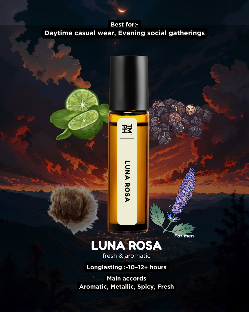 LUNA ROSA AT | Luxury Designer Attar – 10+ Hour Long Lasting Pure Oil - Inspired by Luna Rossa by Pr*da