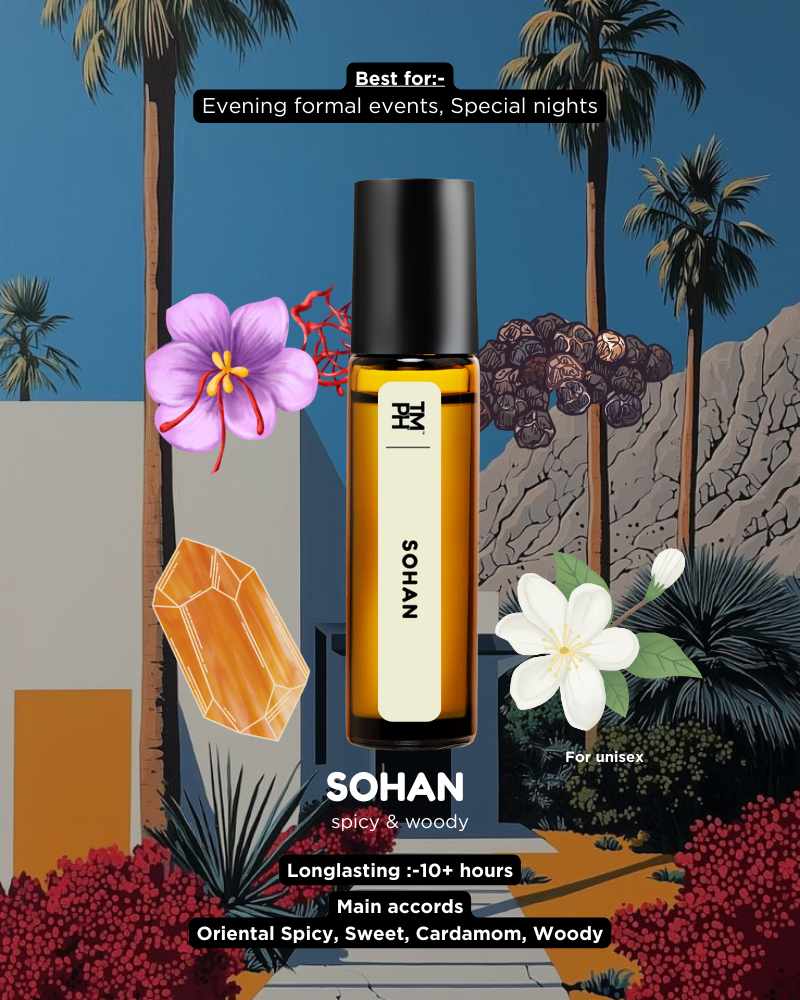 SOHAN AT | Luxury Niche Attar – 10+ Hour Long Lasting Pure Oil  Inspired by The Uncompromising Sohan by Penhal*gon's