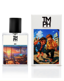 Perfume bottle and packaging with 'TM Perfumehouse' branding and anime-style design.