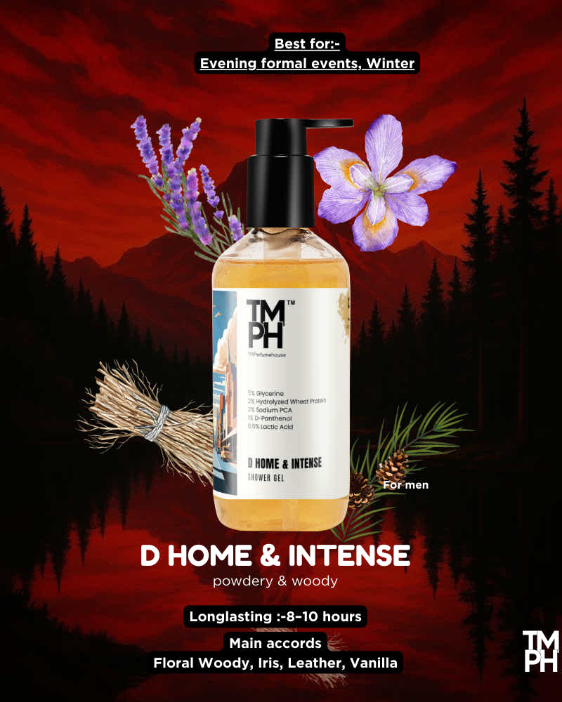 D Home Intense Inspired Shower Gel – Iris, Wood & Deep Skin Care