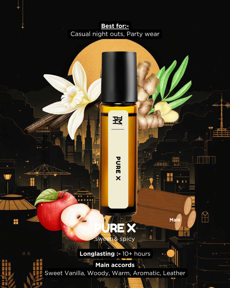 Pure X  AT | Luxury Niche Attar – 10+ Hour Long Lasting Pure Oil