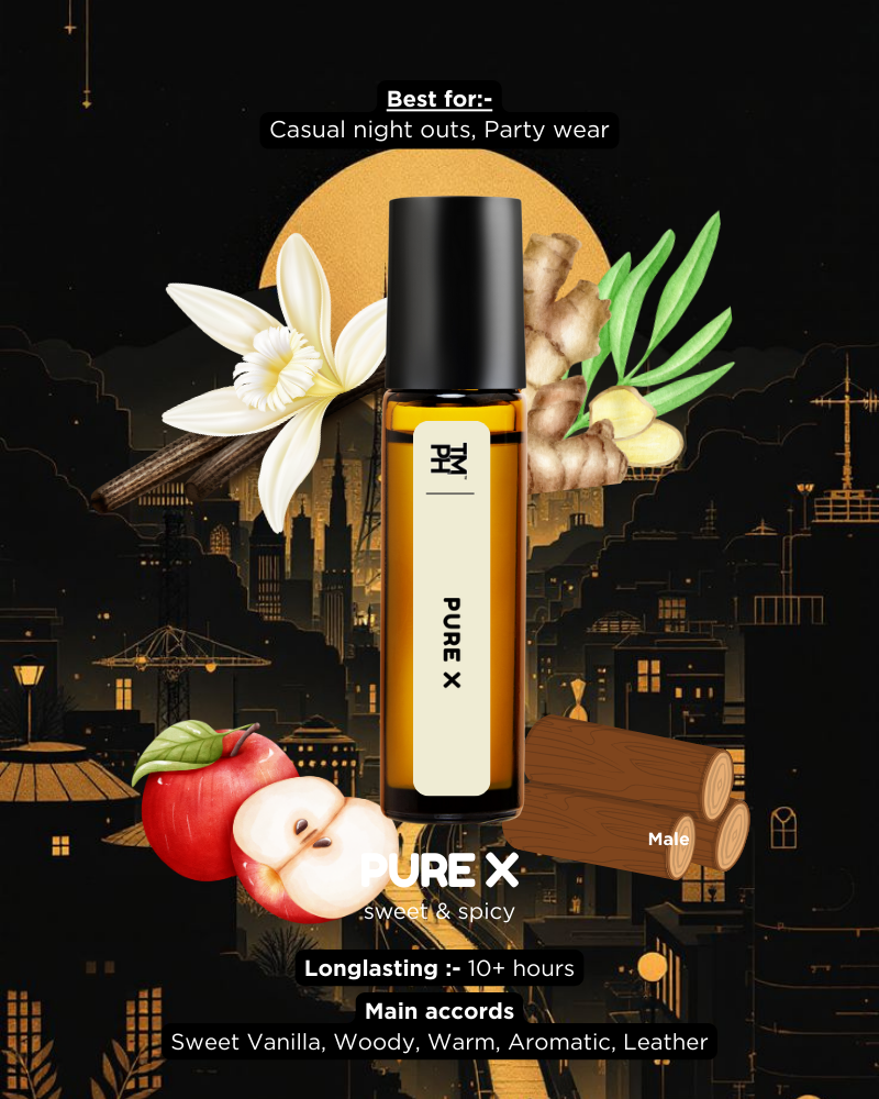Pure X  AT | Luxury Niche Attar – 10+ Hour Long Lasting Pure Oil