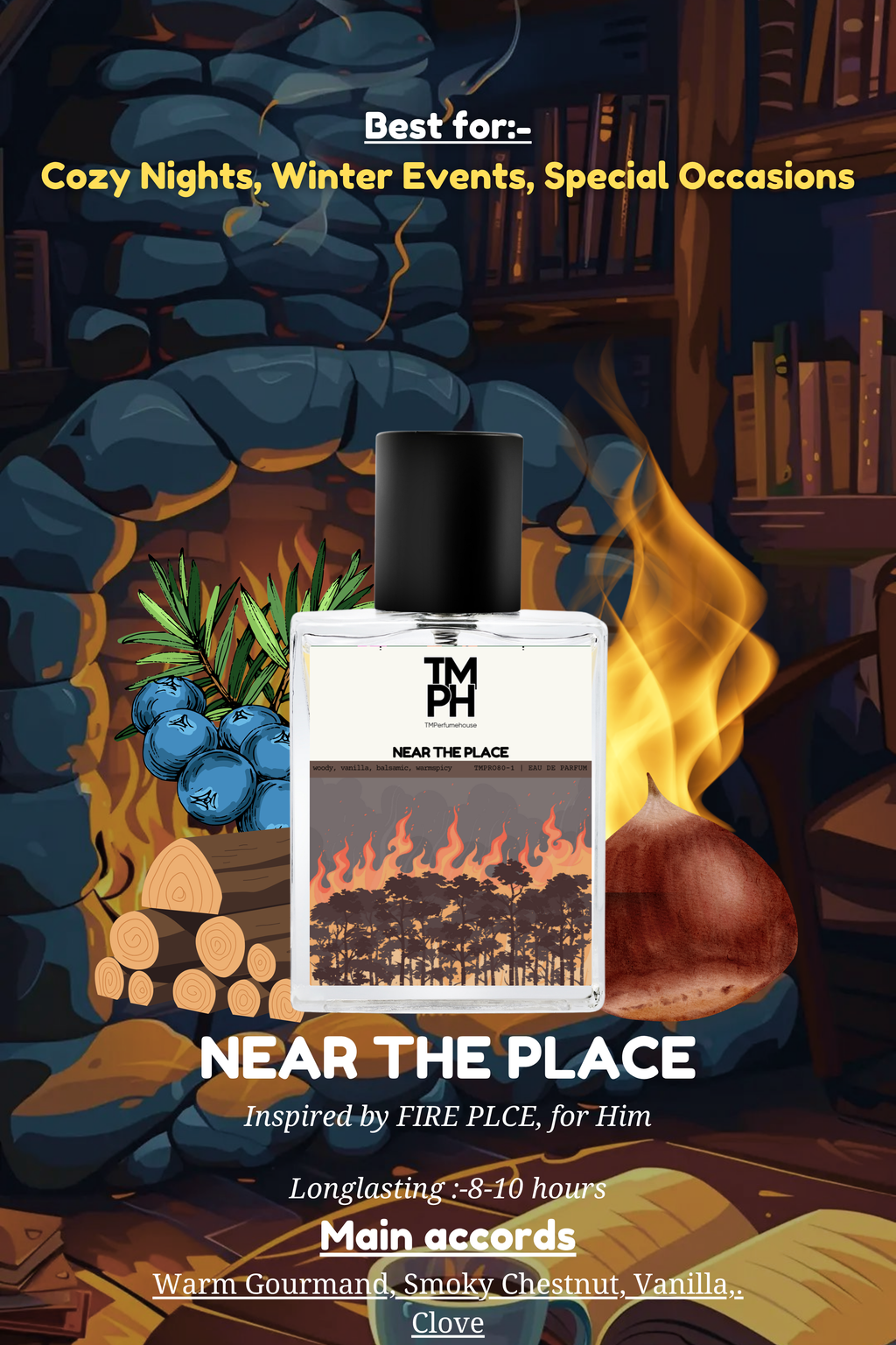 replica by the fire place notes